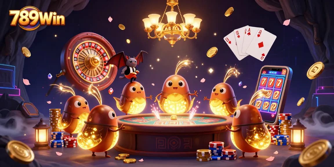 Experience immersive fun with 789Win: Race for golden coins and jackpots in a vivid casino scene.