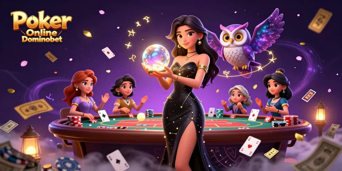Engage in Poker Online Dominobet with thrilling gameplay showcasing vibrant poker elements.
