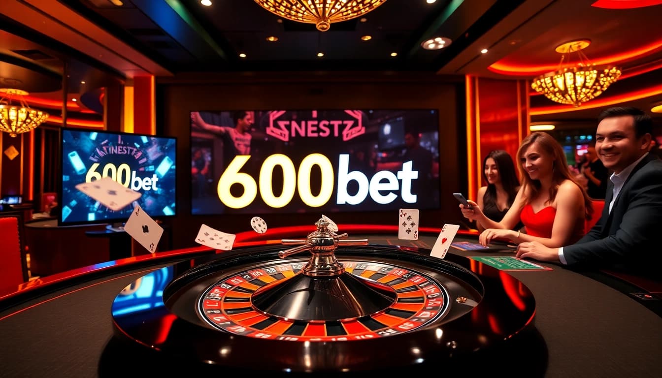 Jugadores disfrutando de los juegos en el casino en línea 600bet, mostrando emoción y profesionalismo.