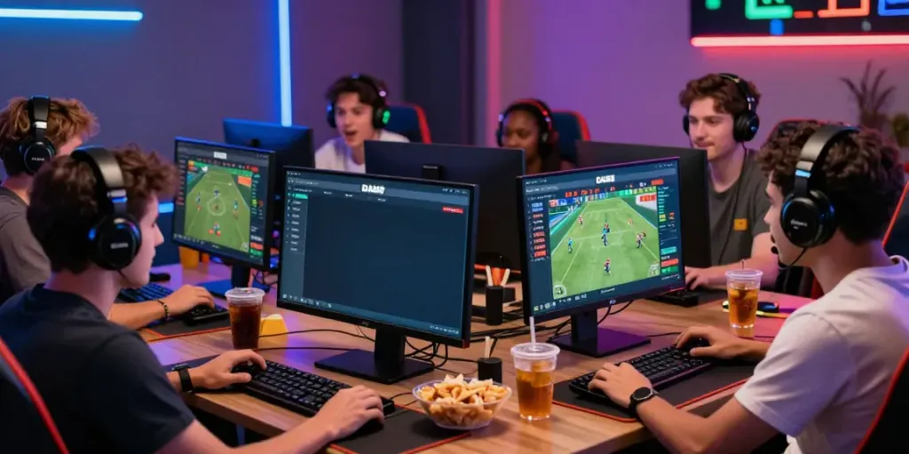 Exciting gaming experience at trang chủ da88 with friends engaging in online sports betting.