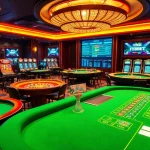 NHÀ CÁI FEBET offers an exhilarating casino experience with vibrant gaming tables and slot machines.