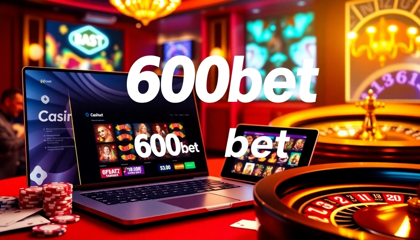 Experience the excitement of online gambling with 600bet's luxurious casino atmosphere.