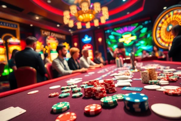 Experience thrilling gameplay at febet com with vibrant casino chips and dazzling roulette.