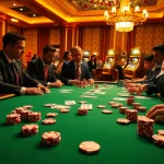 High-stakes poker scene at https://bags168.com/ showcasing intense players and vibrant poker chips.