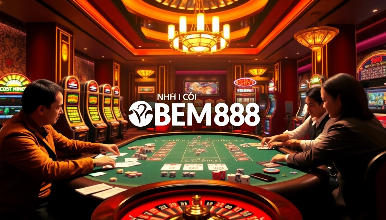 Engage with the exciting atmosphere of NHÀ CÁI BEM88 at a luxury casino table.