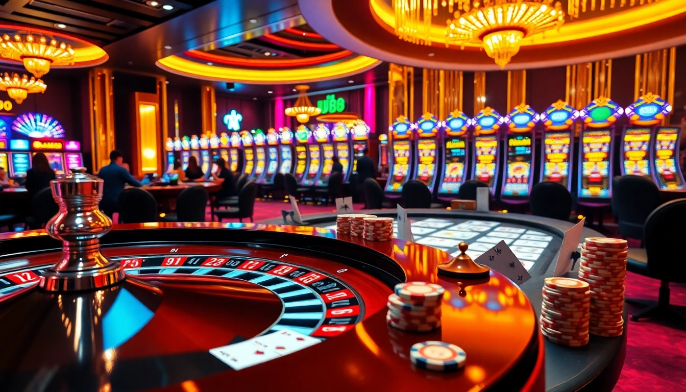 Excite your gaming night with UU88 CASINO's vibrant roulette table featuring dynamic players and luxury decor.