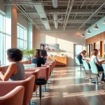 Beautiful view of Omnia Salon's stylish interior, highlighting precision haircuts and vibrant coloring.