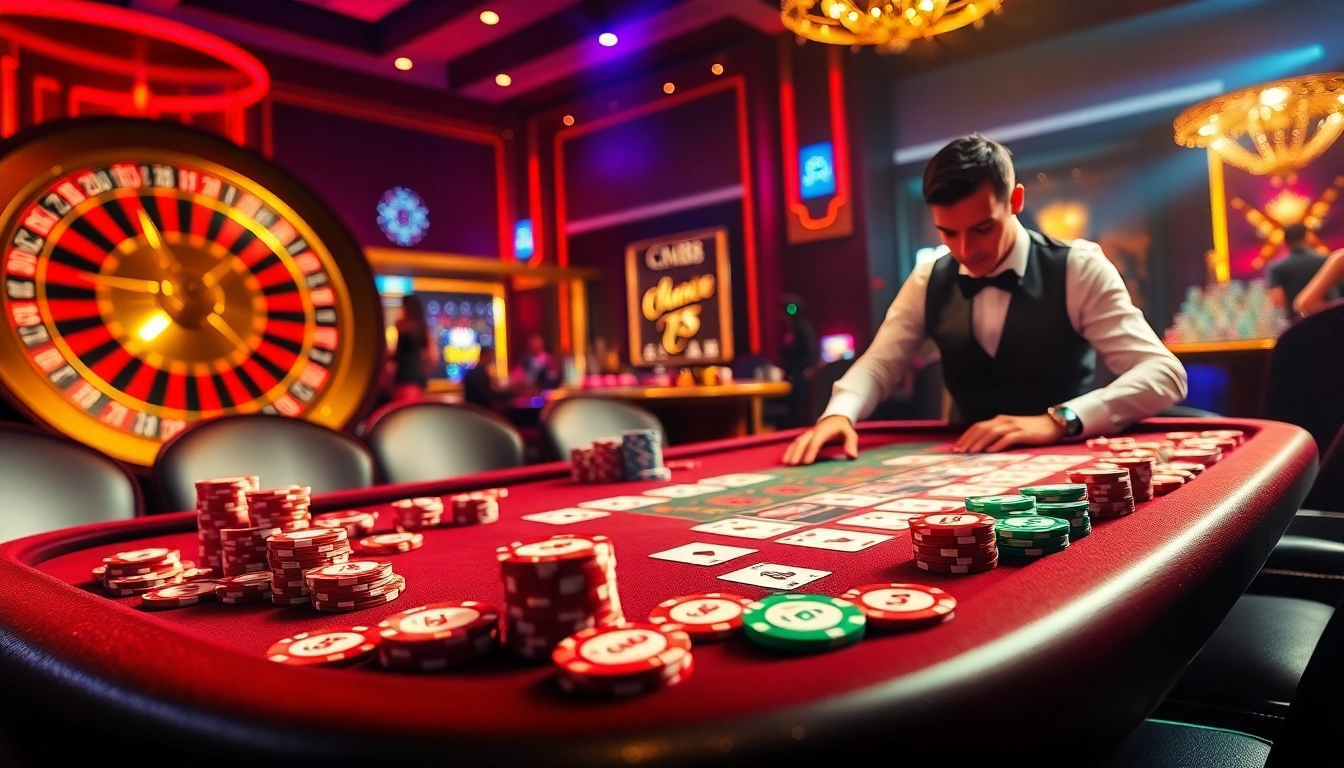 Players strategizing at a poker table in a luxurious casino atmosphere featuring CM88 branding.