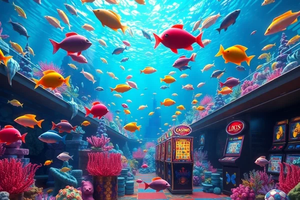 Experience the excitement of bắn cá đổi thưởng with vibrant underwater visuals and casino elements.