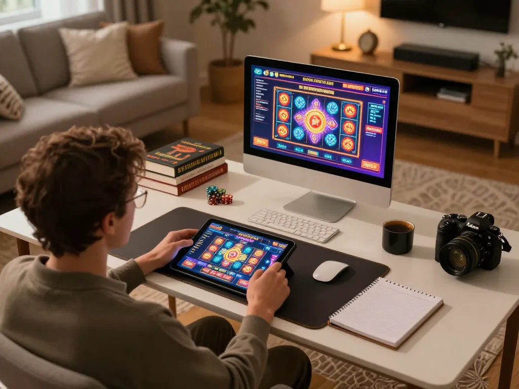 Engaging gameplay on 789bet tablet at home, blending comfort and strategic casino experience.