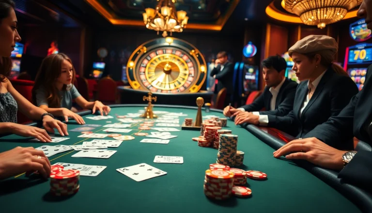 Engaging poker game scene at https://qq888.dev/ showcasing intense gameplay and luxury.