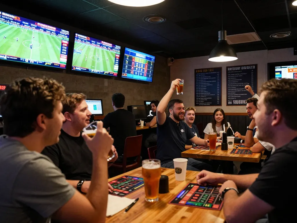 Cheering fans engaging in strategic sports betting at C168 sportsbook