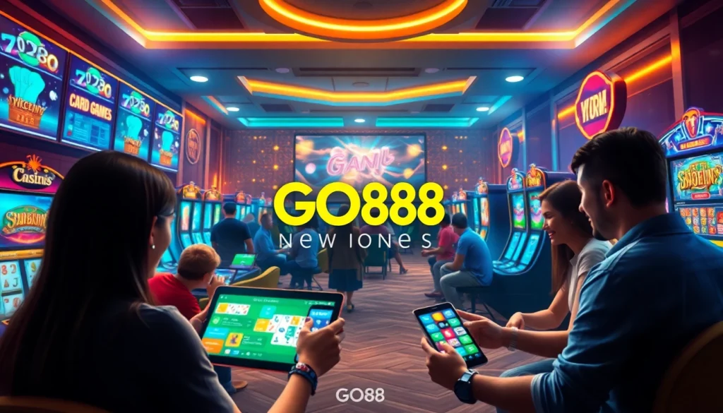 Players enjoying the GO88 gaming platform, showcasing vibrant games and an engaging interface.