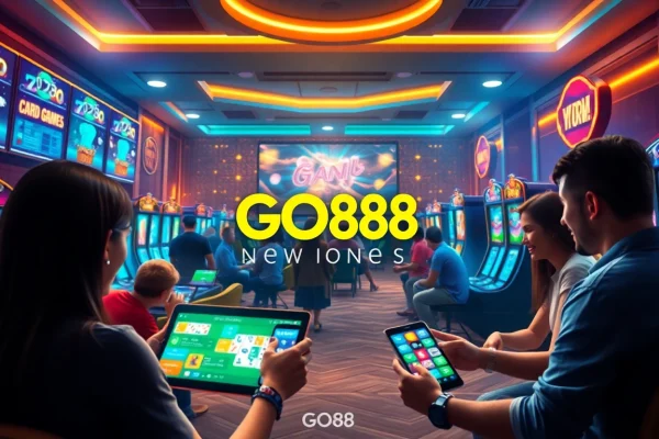 Players enjoying the GO88 gaming platform, showcasing vibrant games and an engaging interface.
