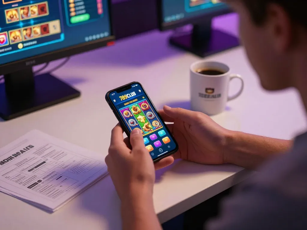 Player engaging in exciting gameplay on the 789CLUB mobile app, showcasing a dynamic casino experience.