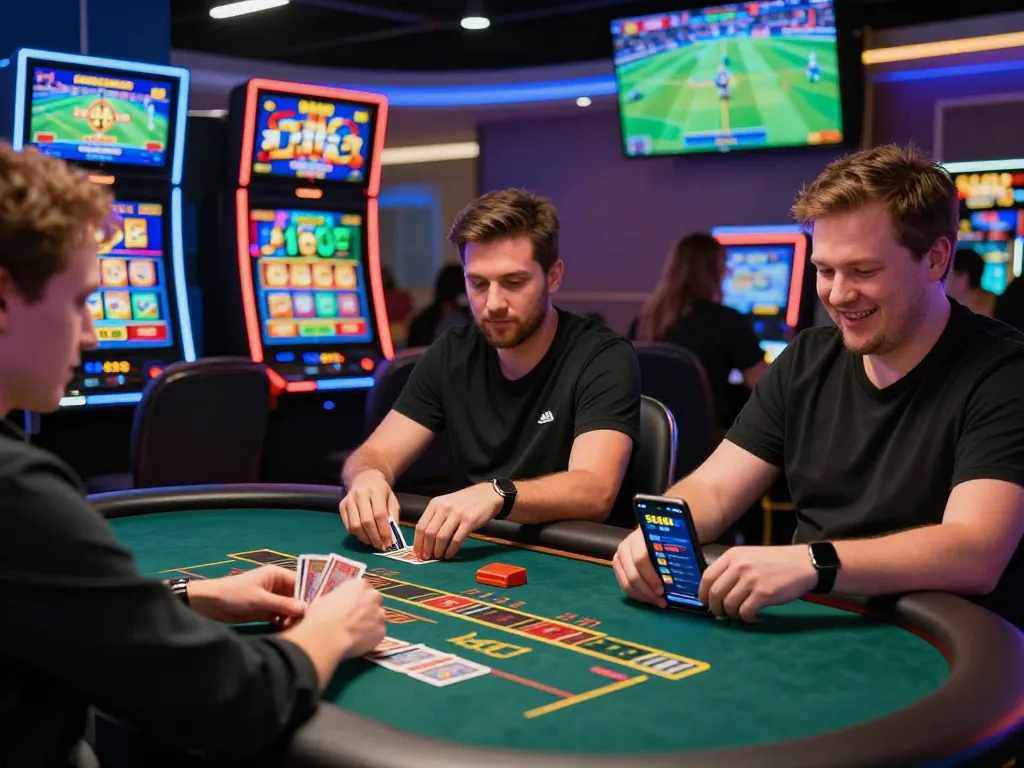 Thrilling gaming atmosphere at SC88.com with diverse players enjoying online gambling.