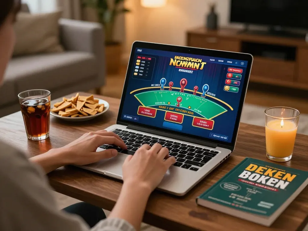 Player enjoying live dealer games on vuabet88i in a cozy home setting