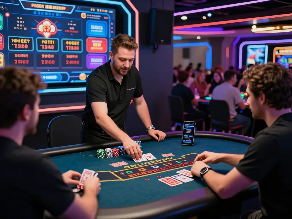 Engaged player at an 8KBET online casino, enjoying live dealer gaming.