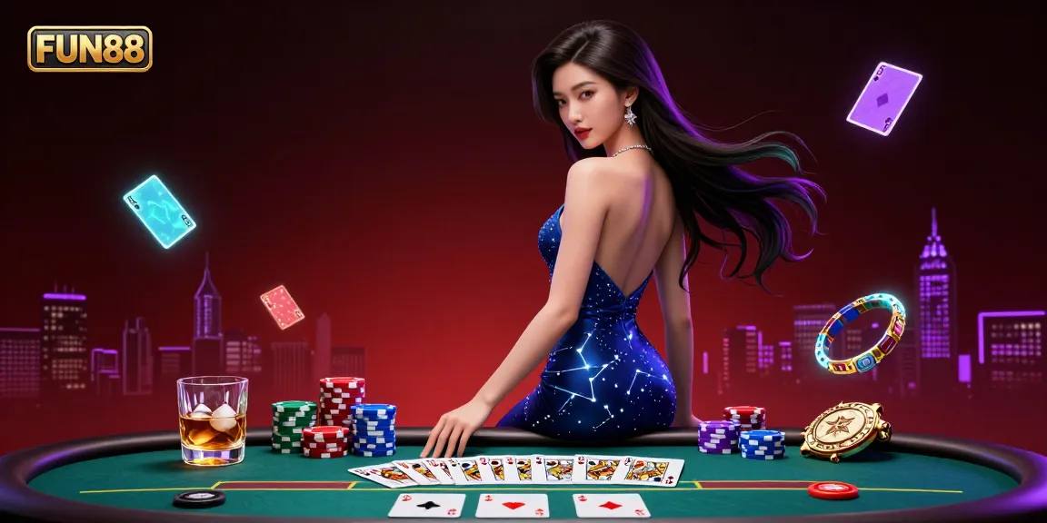Play poker and win big at FUN88's vibrant online casino with exciting game elements.