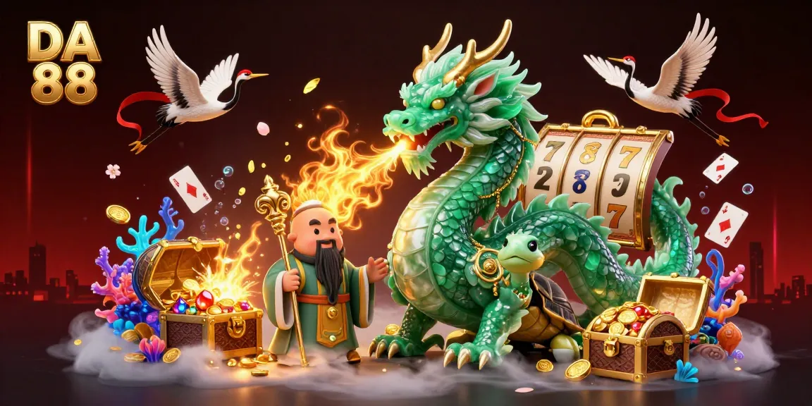 Experience the thrill of DA 88 slots game with a dynamic dragon and lucky symbols.