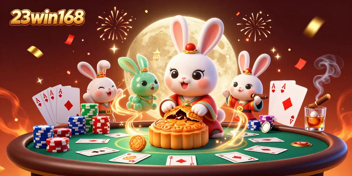 Experience the thrill of gaming at 23win168 with vibrant casino graphics and exciting poker elements.