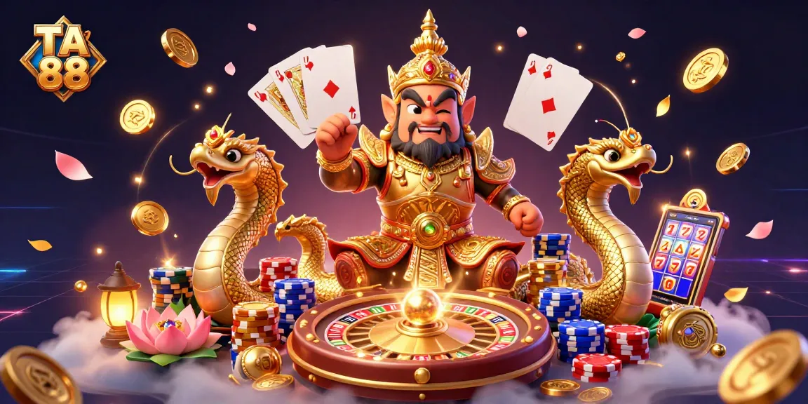 Experience vibrant TA 88 casino gaming with dynamic cartoon guardians and thrilling elements.