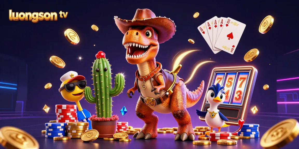 Experience thrilling play with luongson tv's vibrant casino scene showcasing 3D characters and dynamic game elements.