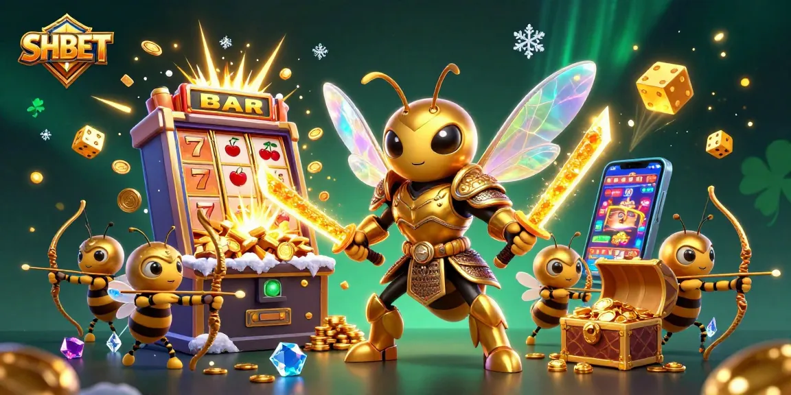 Experience the thrill of SHBET with a vibrant 3D casino scene filled with exciting games.